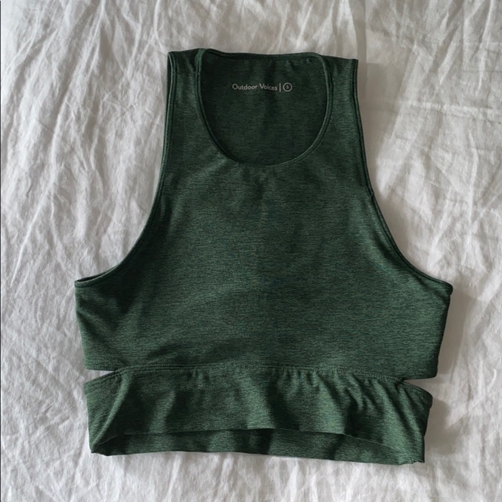 Outdoor Voices Slashback Crop - Hunter Green